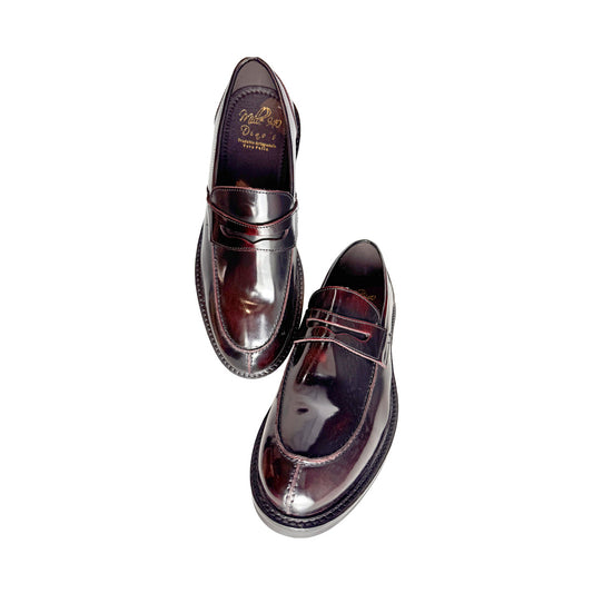 Mocassino Mille 940 Dino's in Pelle Abrasivata Bordeaux – Suola Monoblocco Nera