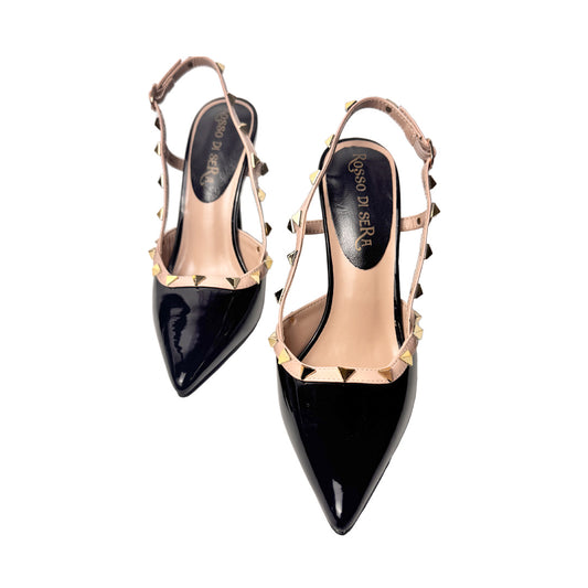 Chanel Rosso di Sera in Vernice Nero con Borchie Oro – Tacco 10