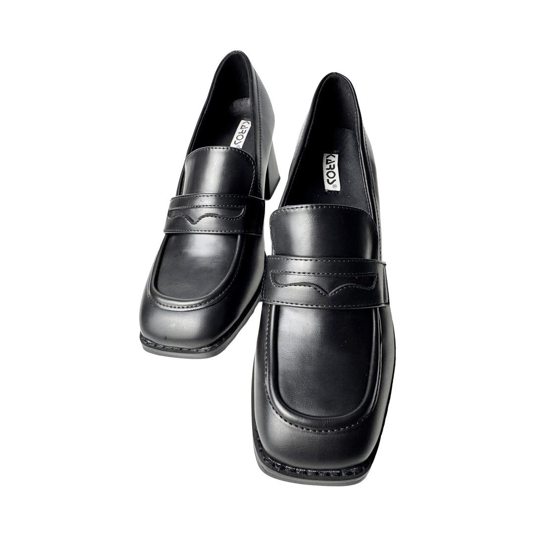 Décolleté Karos Modello Mocassino in Ecopelle Nera – Tacco 70mm