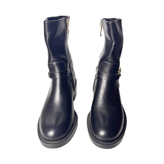 Beatles La Flor in Ecopelle Nera - Suola Antiscivolo e Catena Gold