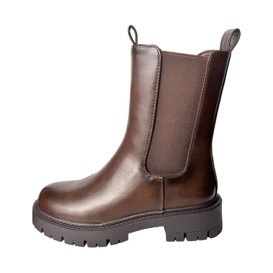 Beatles Rosso di Sera Marrone – Ecopelle con Suola Carrarmato