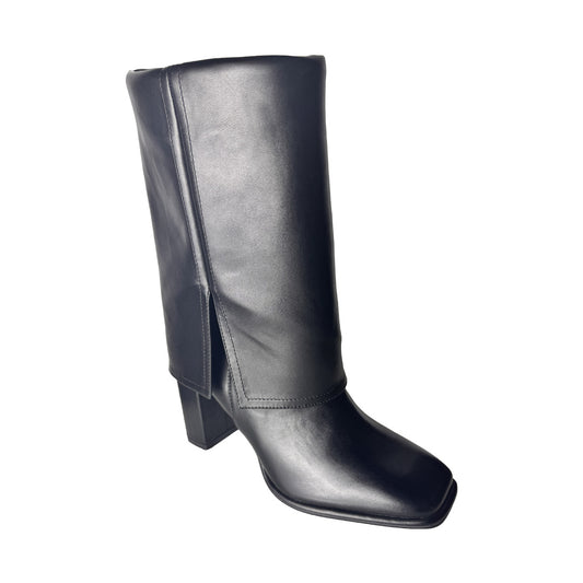 Tronchetto Karos Nero in Ecopelle – Effetto "Gaiter" con Punta Squadrata