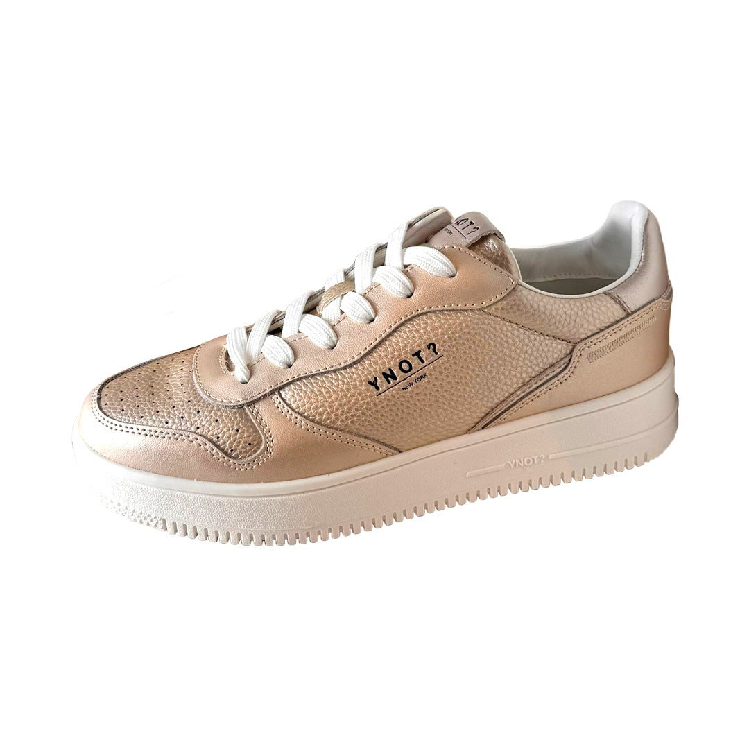 Sneaker YNOT? Platinum in Pelle Martellata - Effetto Luxury - Altezza 20