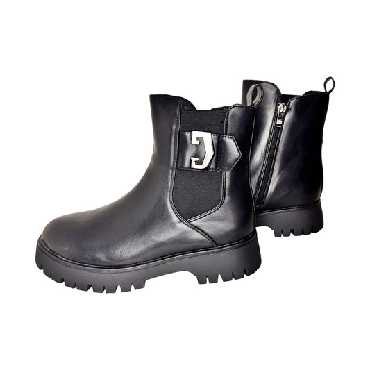 Beatles Energy Footwear Nero – Suola Carrarmato e Fibbia Antracite