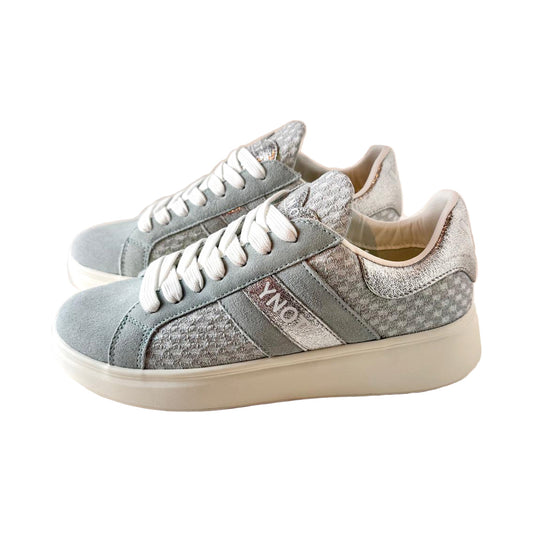 Sneaker YNOT? Sky in Pelle Effetto Glitter - Design Luminoso - Altezza 20