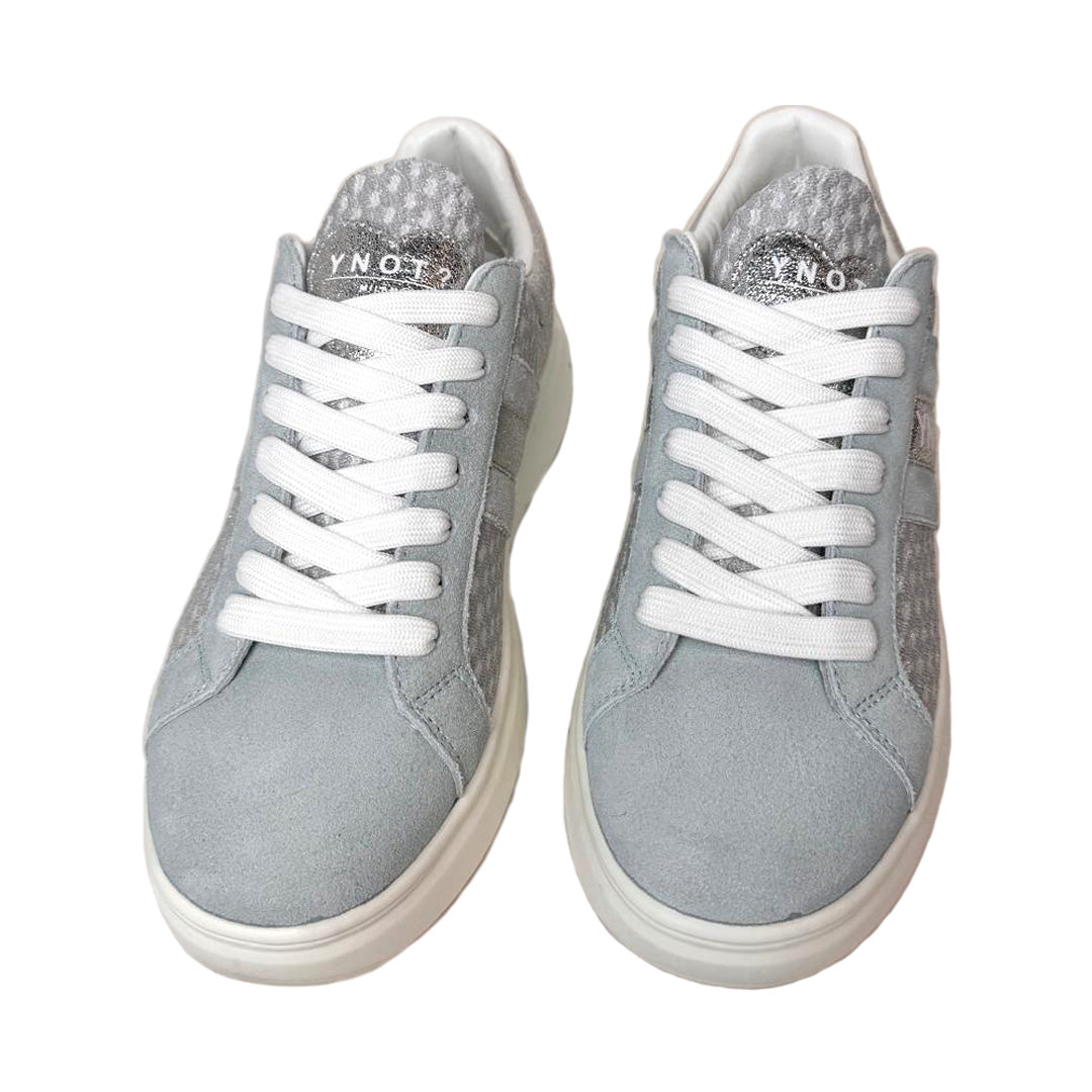 Sneaker YNOT? Sky in Pelle Effetto Glitter - Design Luminoso - Altezza 20
