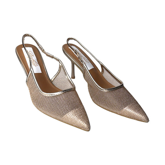 Chanel Defilè Gold Rosé in Rete – Tacco 8 cm Elegante