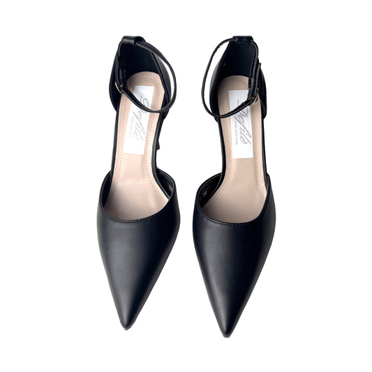 Decolletè nera Defilè con cinturino alla caviglia tacco 10 cm raffinato