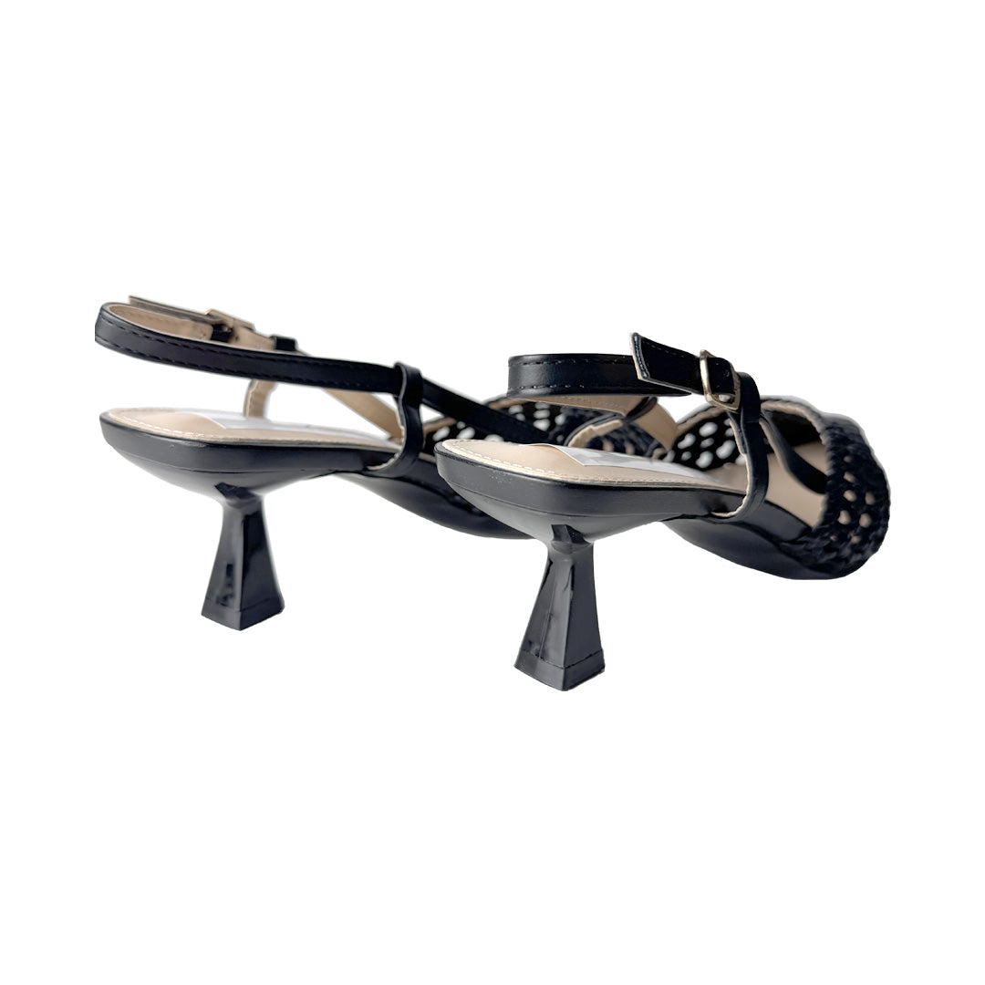 Chanel nera Defilè effetto macramè – Tacco 5 cm