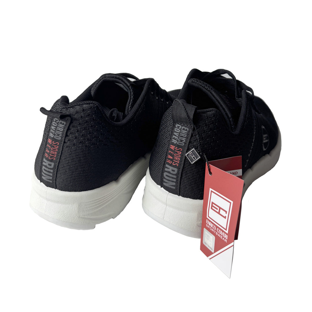 Sneaker uomo nera Enrico Coveri Sportswear in tessuto – Suola bianca