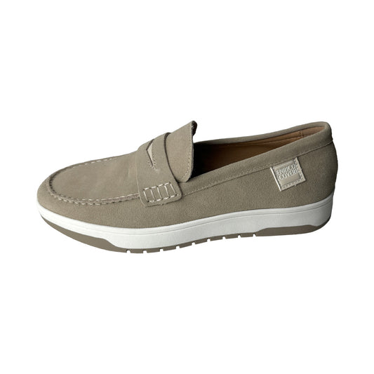 Mocassino Uomo Beige Enrico Coveri in camoscio con suola bicolore