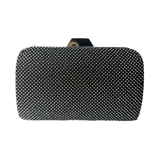 Clutch Defilé Nera con Strass e Tracolla da Sera