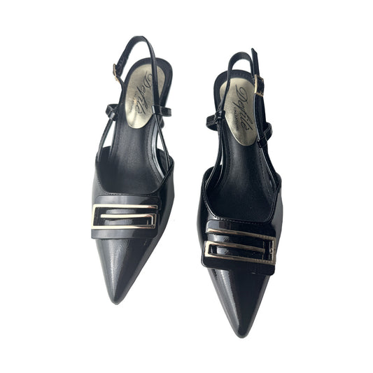 Defilè Chanel Vernice Nera – Fibbia Oro e Tacco Squadrato 7 cm