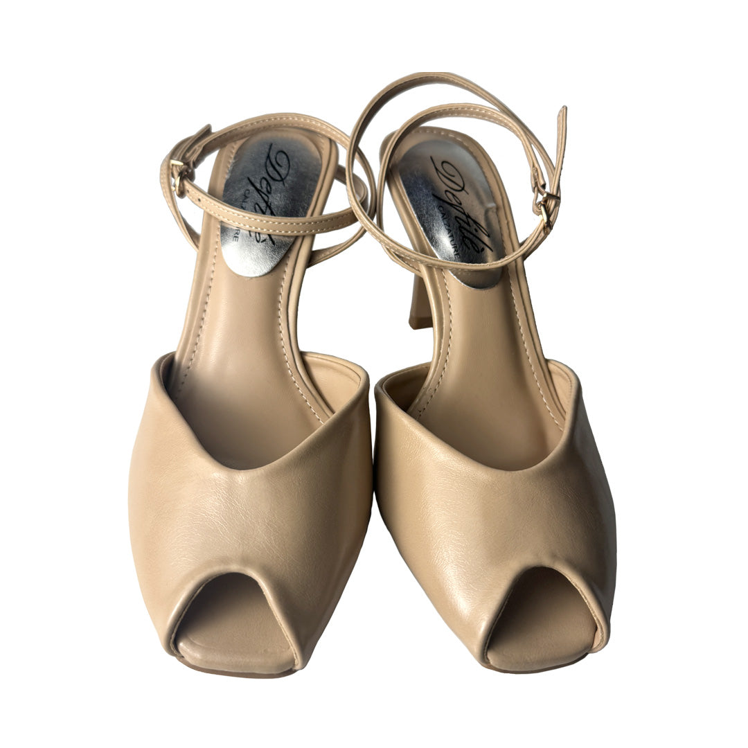 Scarpa Spuntata Slingback Color Pelle con Tacco 8 cm – Defilè