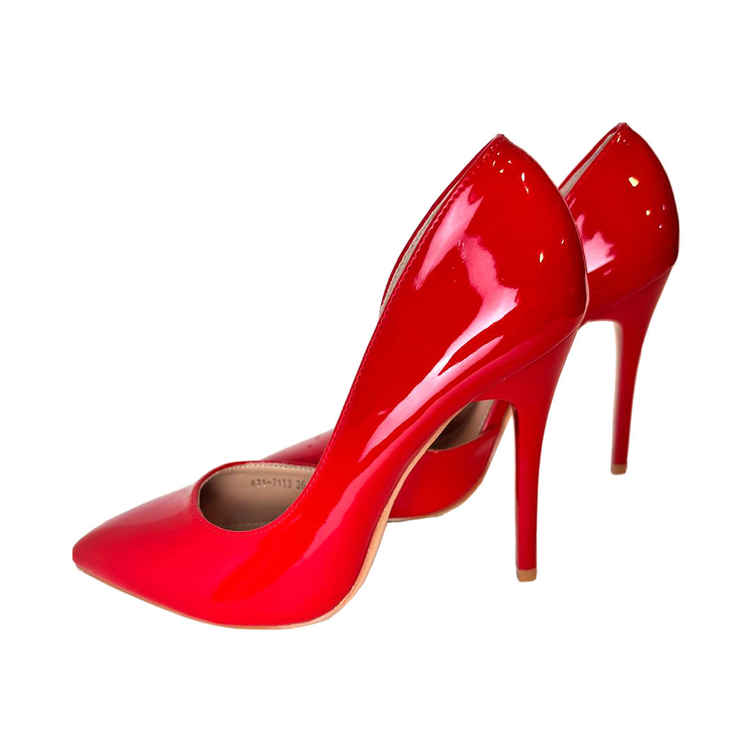 Décolleté Rosso di Sera: Vernice Rosso, Interno a Goccia, Suola Antiscivolo