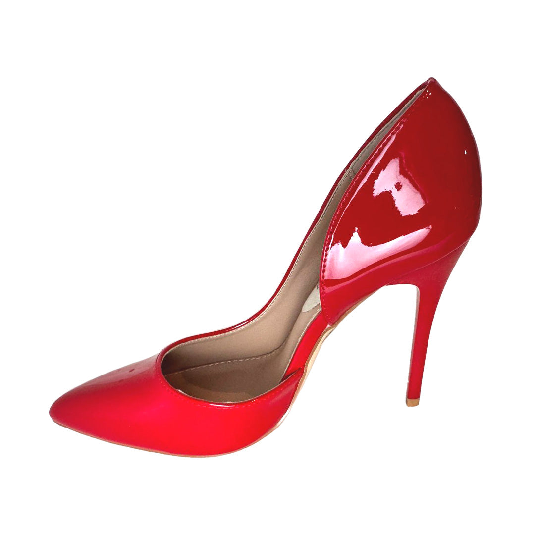 Décolleté Rosso di Sera: Vernice Rosso, Interno a Goccia, Suola Antiscivolo