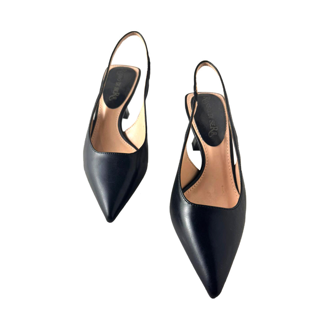 Chanel Rosso di Sera in Ecopelle Nera – Tacco Medio 5 cm