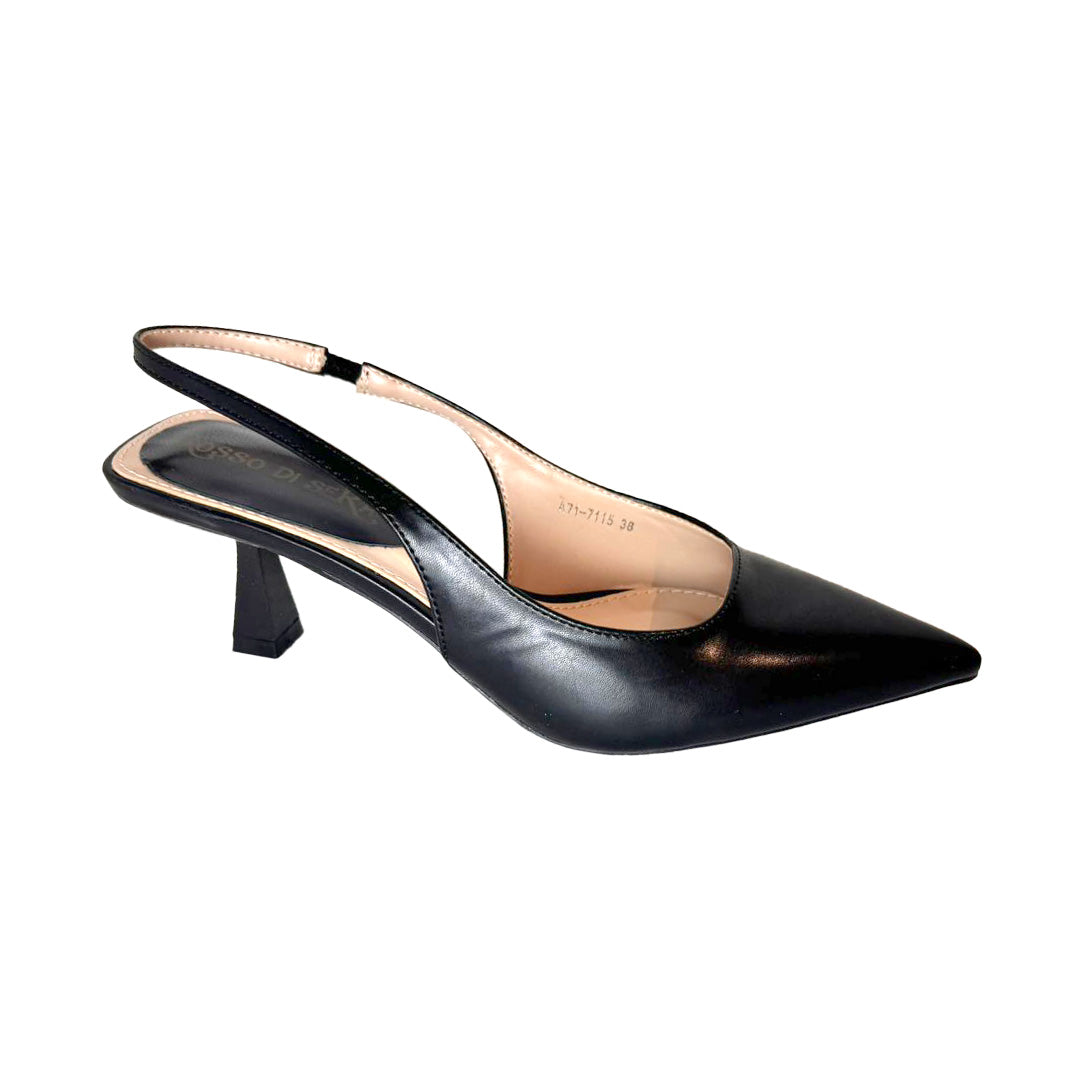 Chanel Rosso di Sera in Ecopelle Nera – Tacco Medio 5 cm