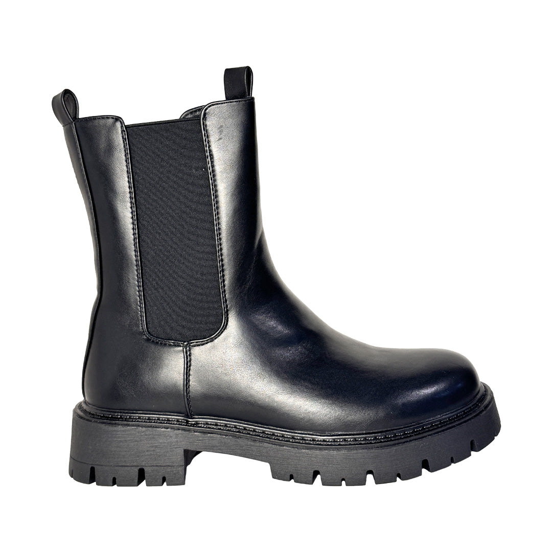 Beatles Nero Platform Donna in Ecopelle – Suola Carrarmato