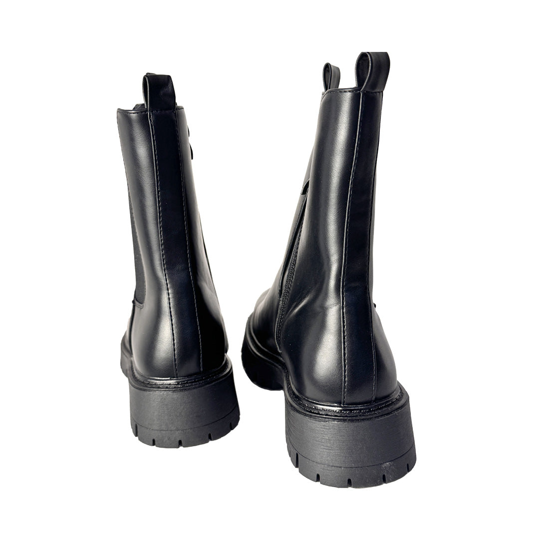 Beatles Nero Platform Donna in Ecopelle – Suola Carrarmato