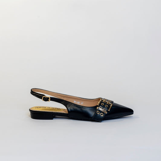 slingback nero con fibbia