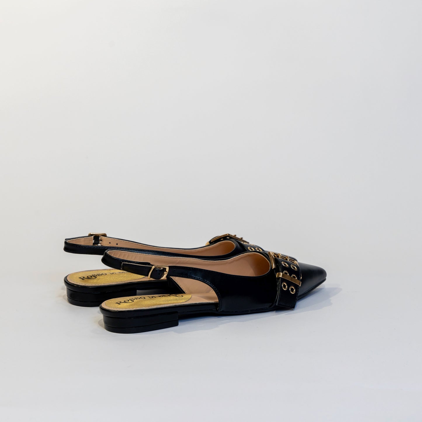 slingback nero con fibbia