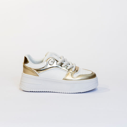 Sneakers bianco e oro
