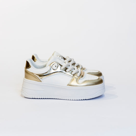 Sneakers bianco e oro