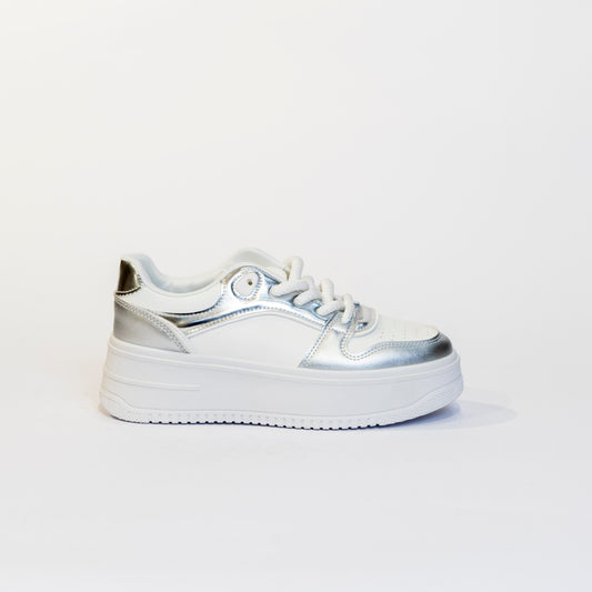 Sneakers bianco e argento