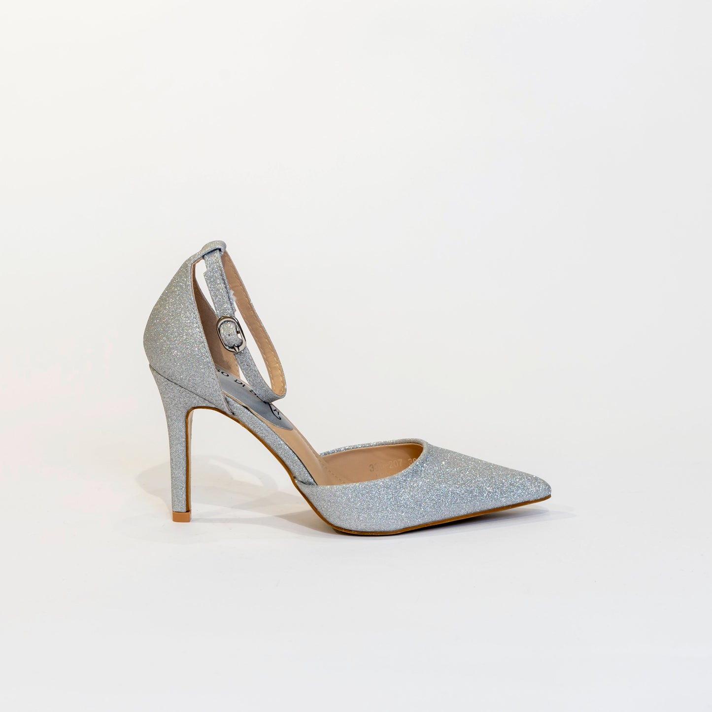 Decolettè tallonata glitter argento