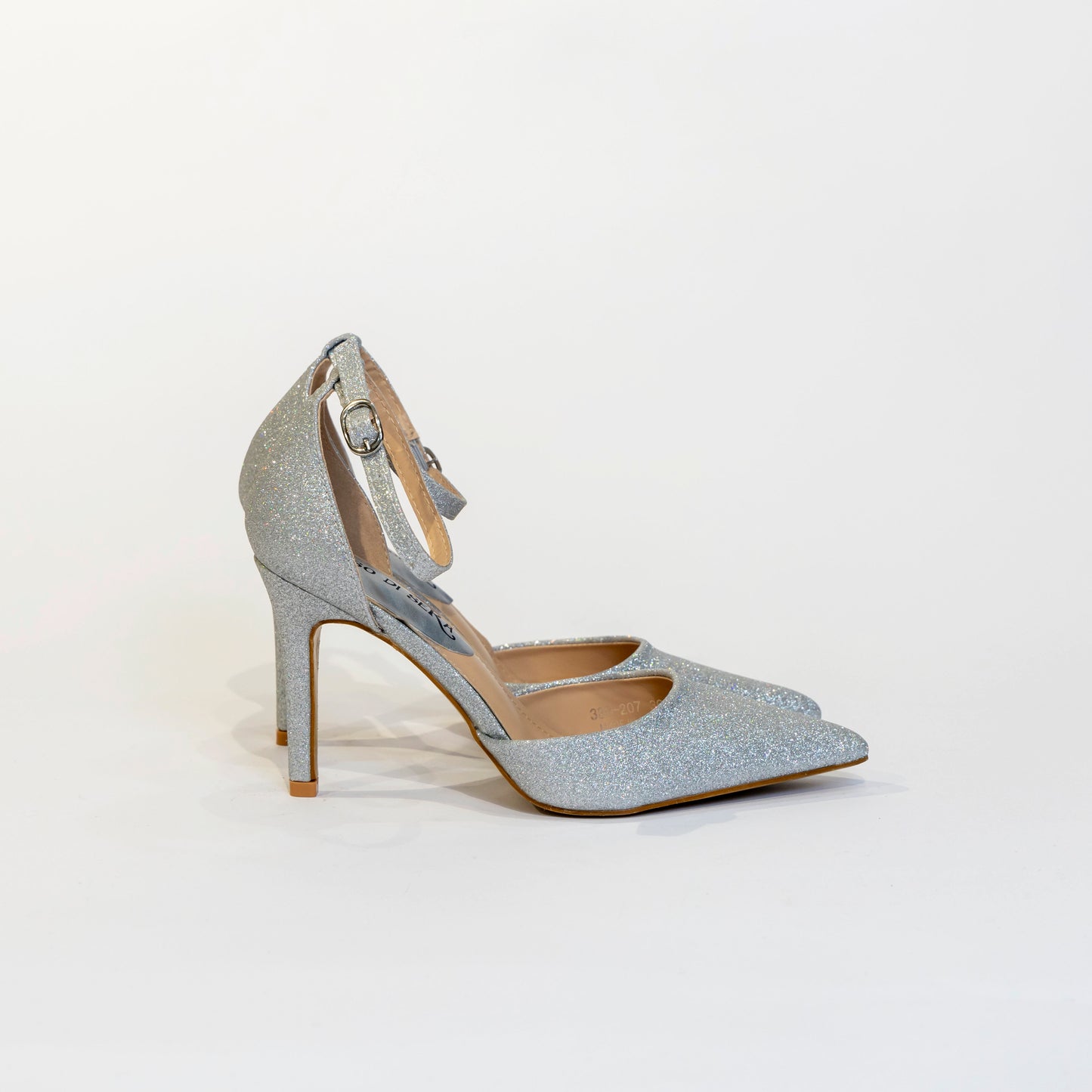 Decolettè tallonata glitter argento