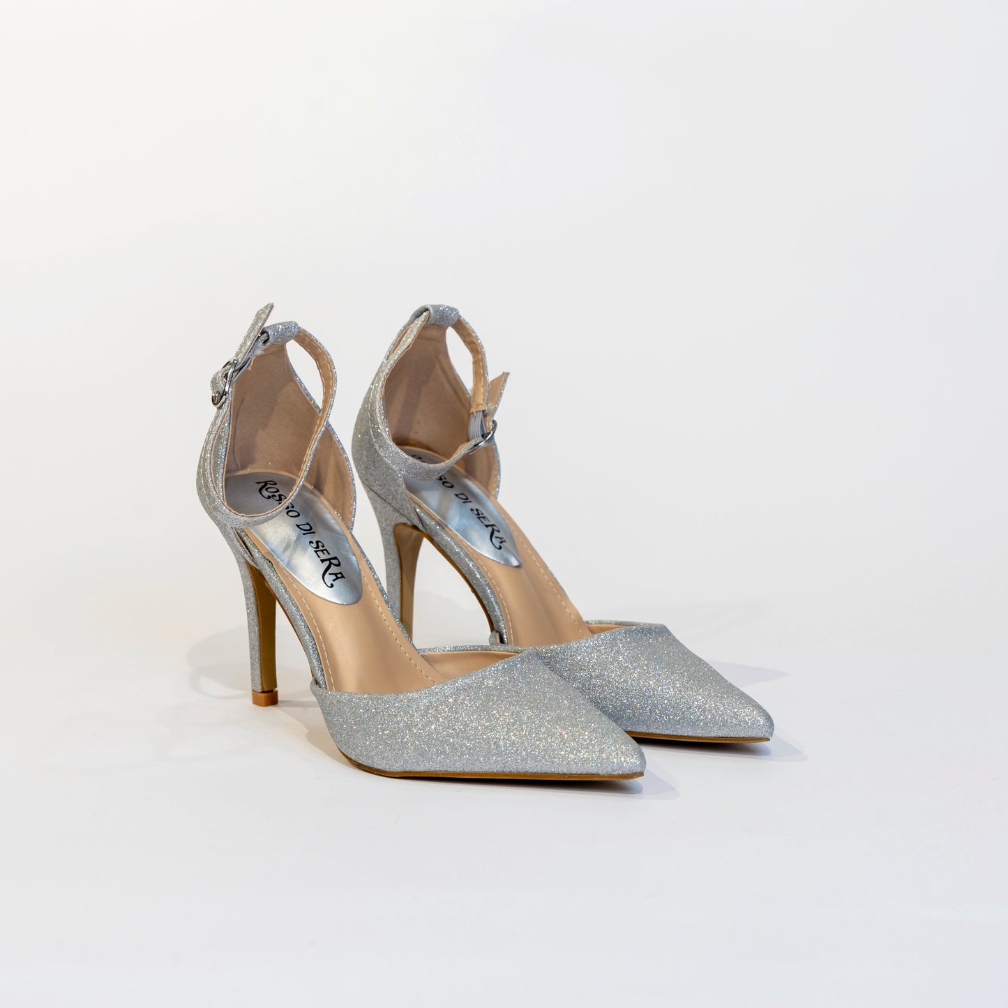 Decolettè tallonata glitter argento