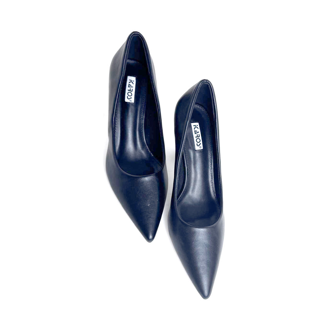 Décolleté Karos Nera – Tacco 7cm a Clessidra – Ecopelle