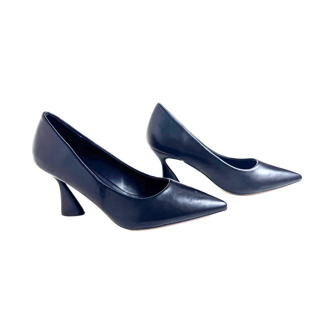 Décolleté Karos Nera – Tacco 7cm a Clessidra – Ecopelle