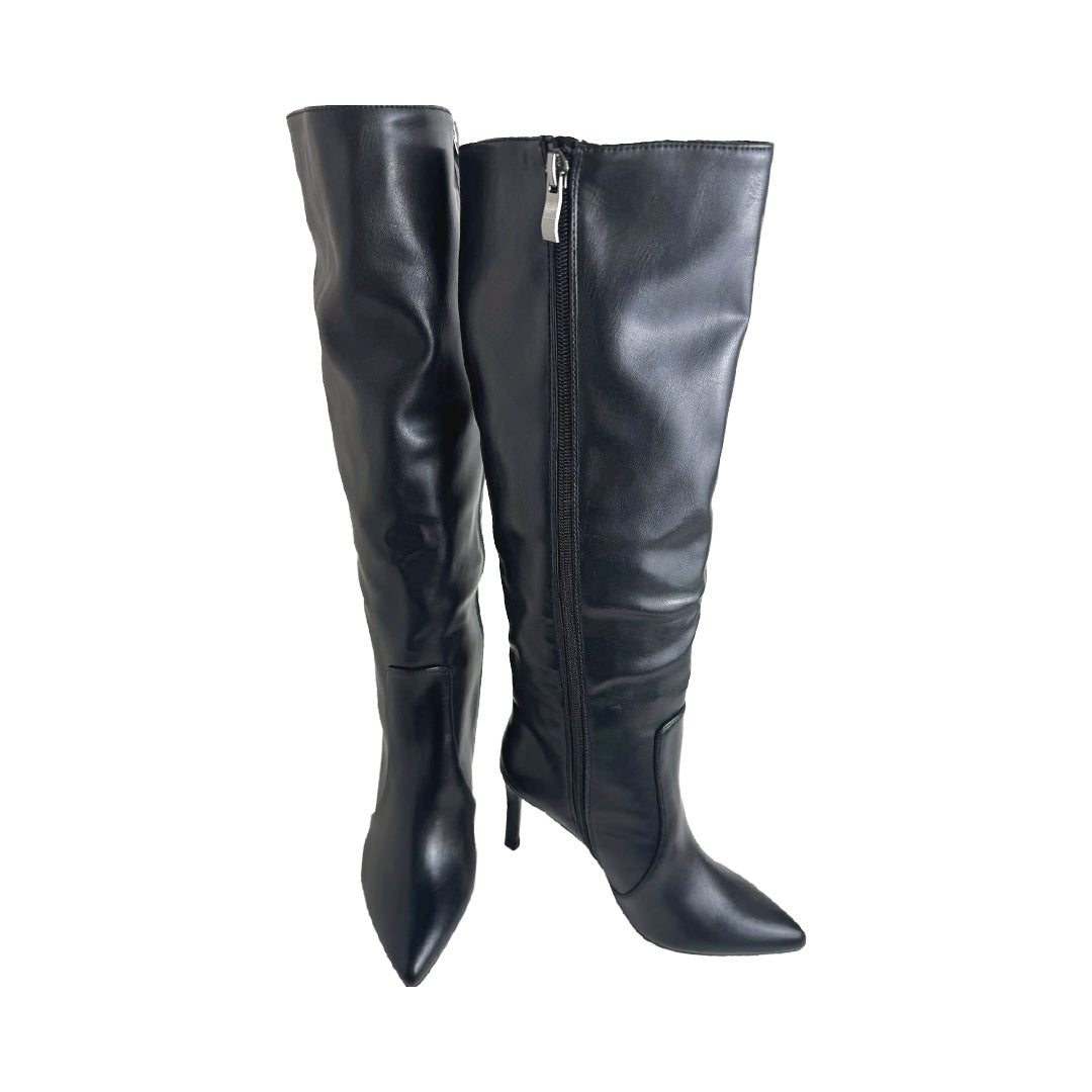 Stivale Morbido Rosso di Sera Nero – Tacco Spillo 90mm