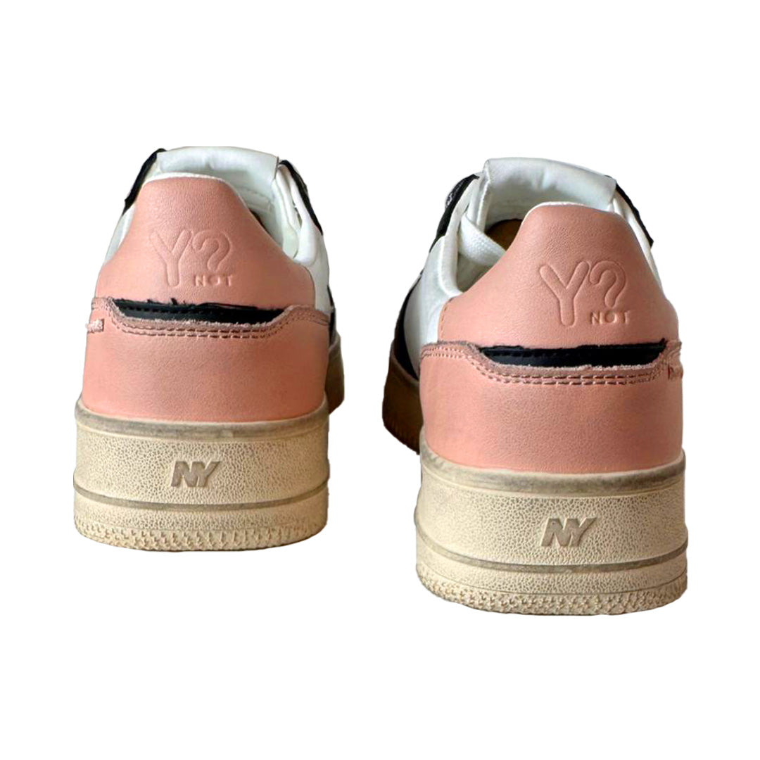 Sneaker Donna YNOT? in Pelle - Bianco, Nero e Rosa