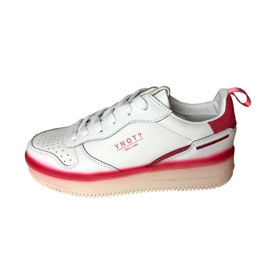 Sneaker Donna YNOT? in Pelle - Bianco e Sfumature Pink