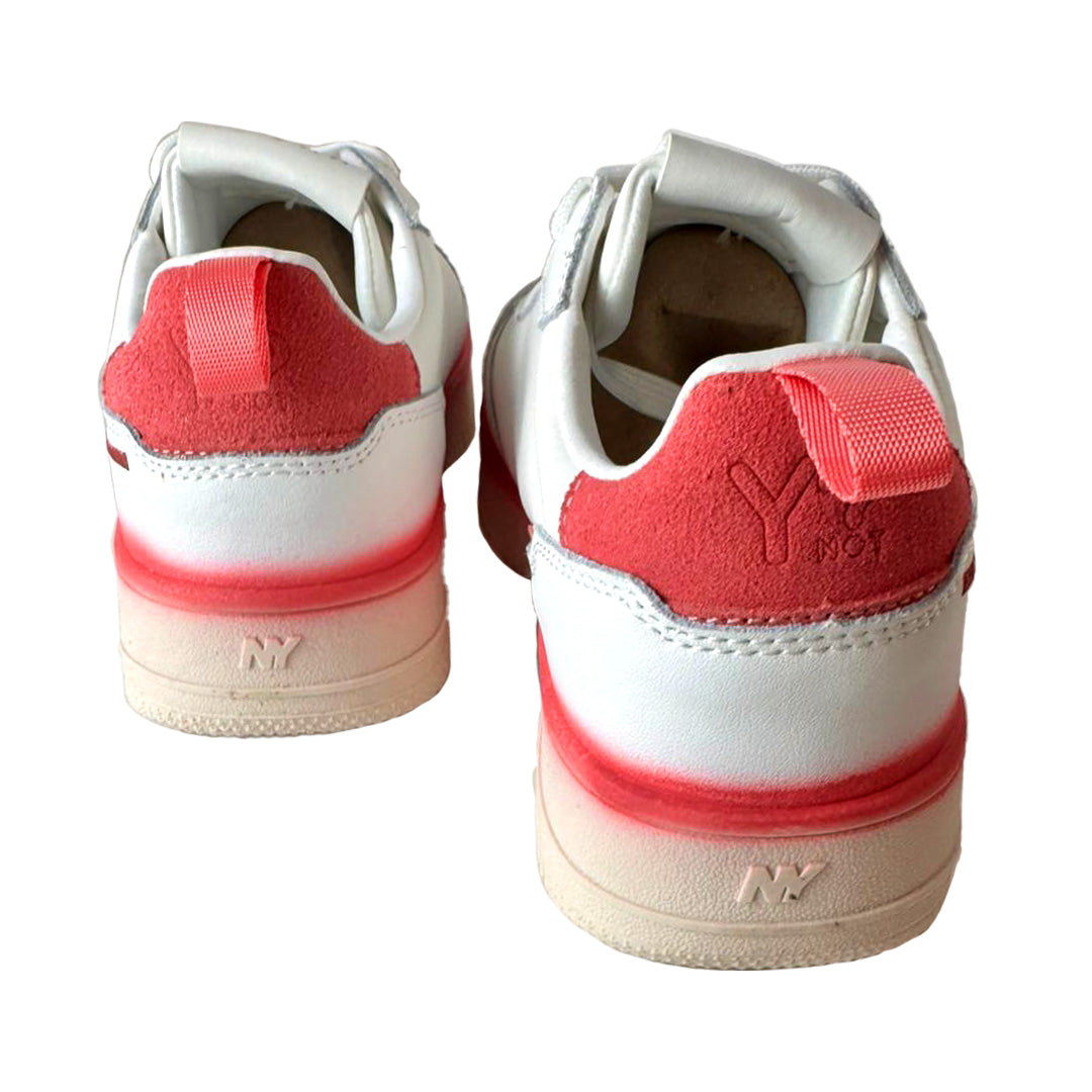 Sneaker Donna YNOT? in Pelle - Bianco e Sfumature Pink
