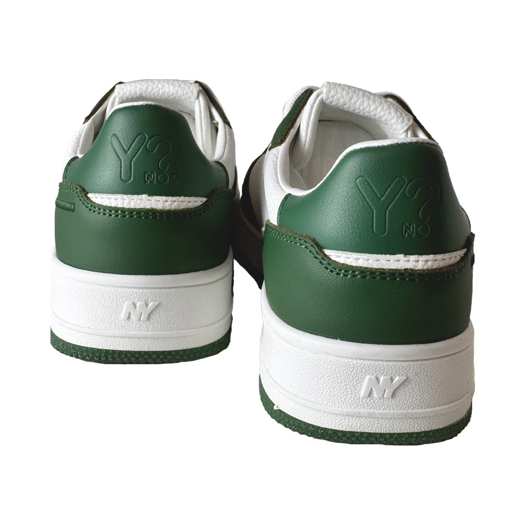 Sneaker Uomo YNOT? – Pelle Martellata Bianco e Verde – Limited Edition