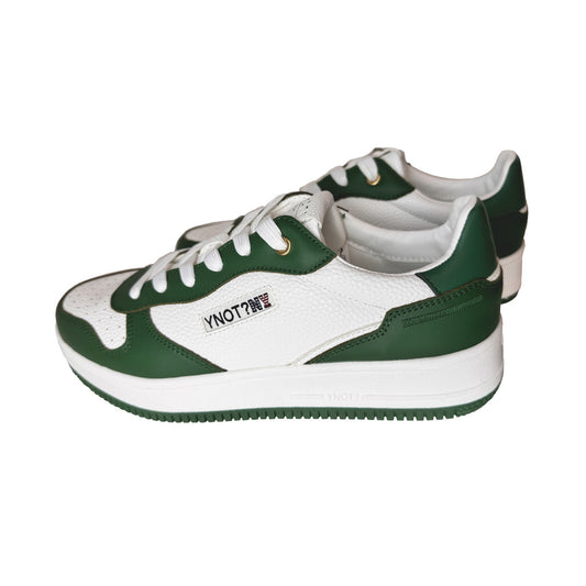 Sneaker Uomo YNOT? – Pelle Martellata Bianco e Verde – Limited Edition