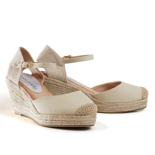 espadrillas beige braccialetto